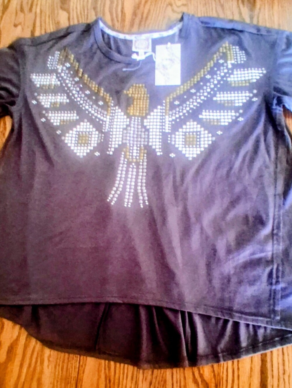 NWT Ladies Decorated, Studded, Top, Sz S. M